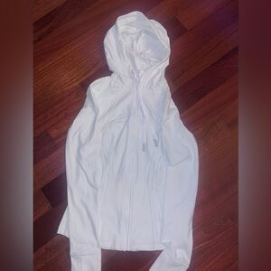 White lululemon define zip up jacket with hood